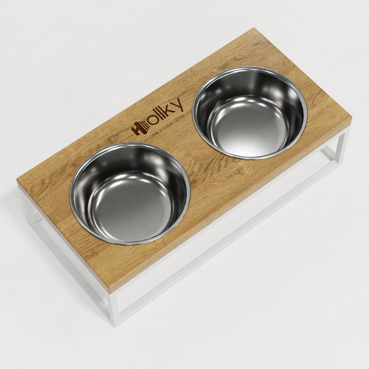 Миски на подставке для средних собак и больших котов Hollky Base M 2х0,95 л (BM-422110-WHNT) - фото 5 Миски на подставке для средних собак и больших котов Hollky Base M 2х0,95 л (BM-422110-WHNT) - фото 5