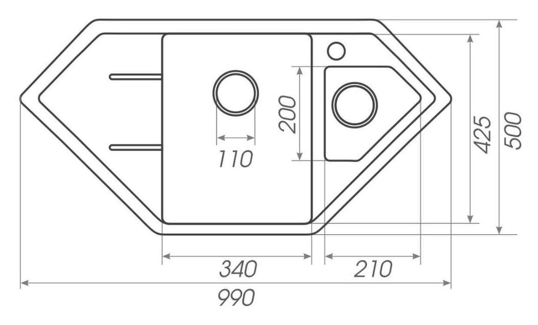 Мойка для кухни Platinum 9950 PANDORA Мокко (SP000025186) - фото 3