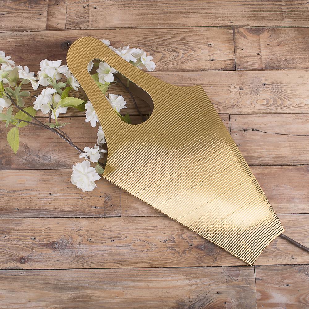 Пакет без дна для цветов гофрированный Золотой (2454-8)