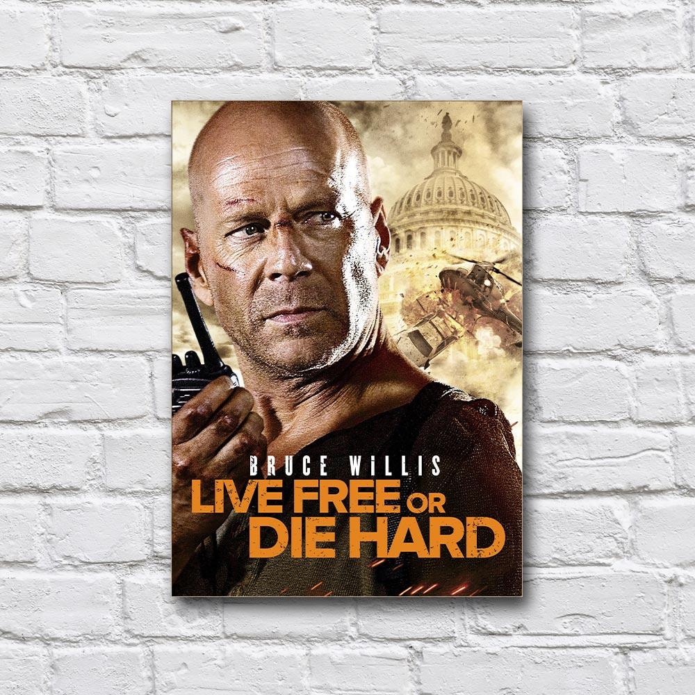 Постер дерев'яний фільму Міцний горішок 4 210х297 мм