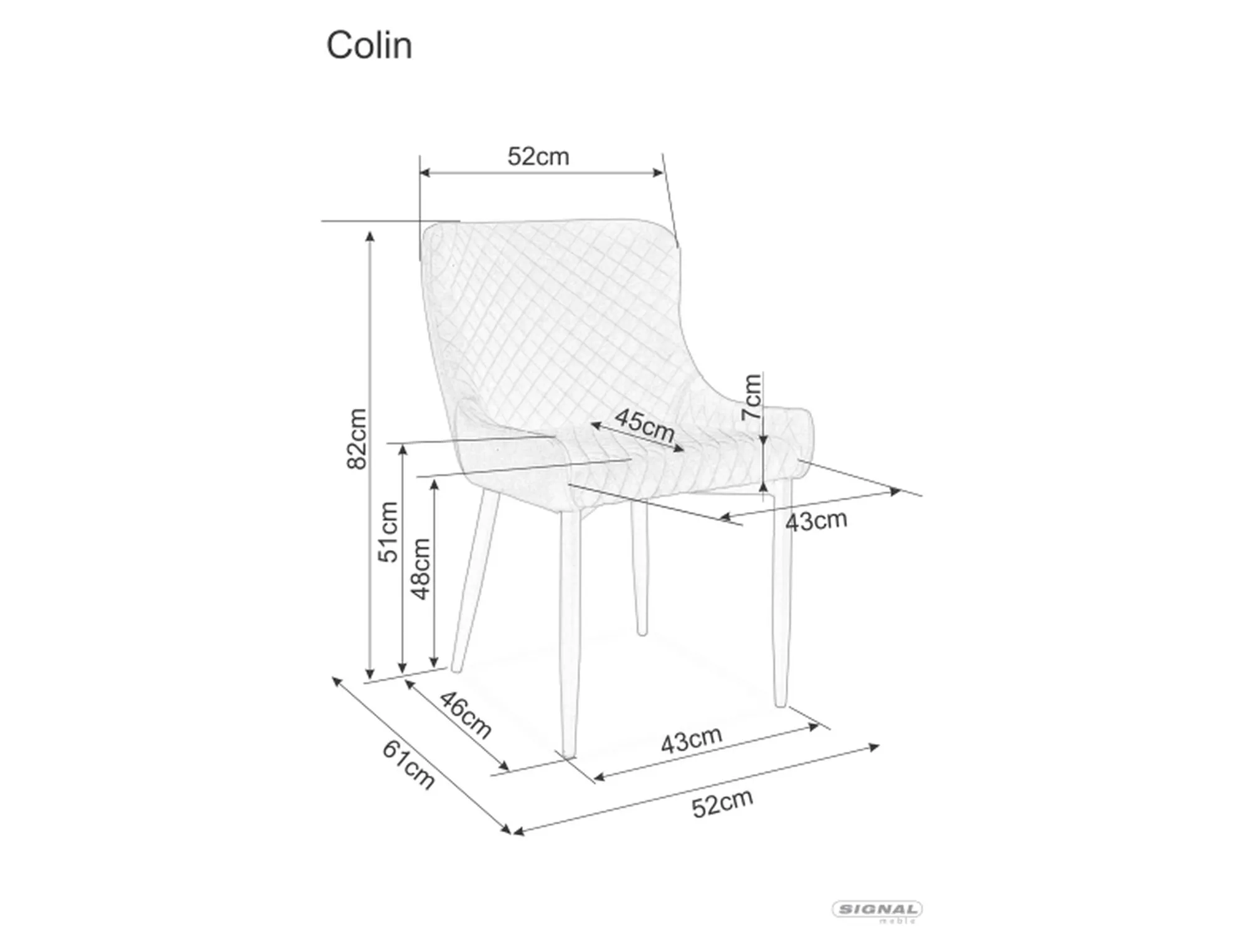 Стул кухонный Signal Colin B Velvet Зеленый/Черный (8815530) - фото 4