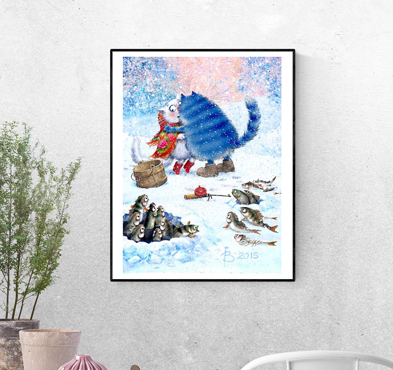 Постер Любовь на рыбалке формат А-0