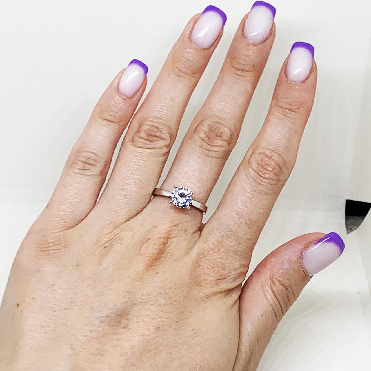 Кольцо серебряное с кубическим цирконием р. 17,5 3 г (1685345568)