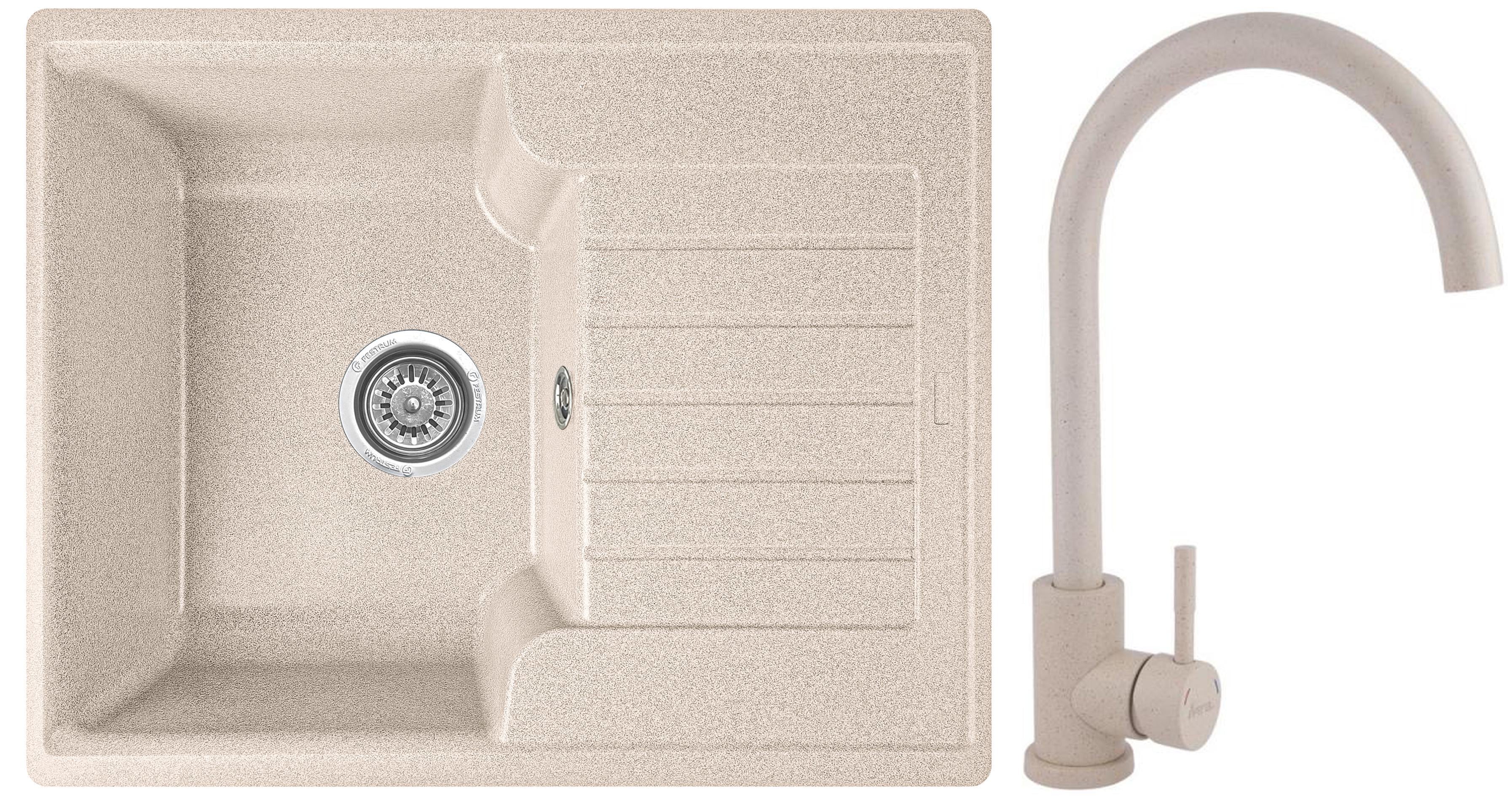 Мийка кухонна Valetti 12 зі змішувачем 610x500 мм Бежевий