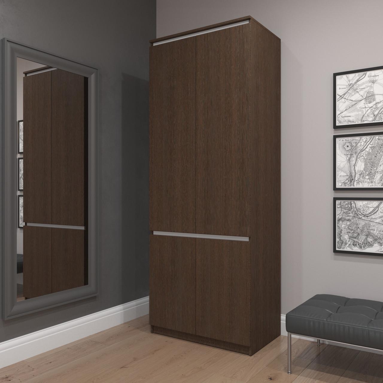 Шафа гардеробна Вайс R-10 802х500х2110 мм Венге Темний/Білі планки (30822962) - фото 1 Шафа гардеробна Вайс R-10 802х500х2110 мм Венге Темний/Білі планки (30822962) - фото 1