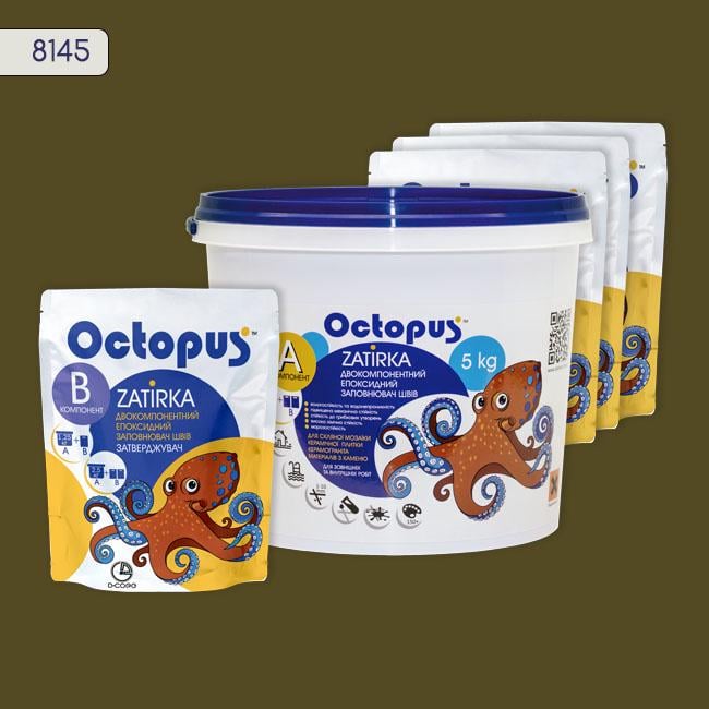 Фуга двухкомпонентная эпоксидная для плитки и мозаики Octopus 5 кг 8145 (8145-5)