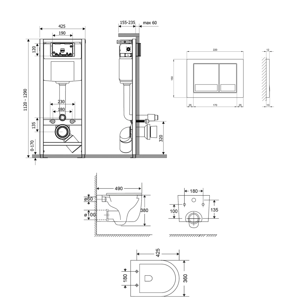 Унітаз підвісний Q-tap ​​Taurus Ultra Quiet QT2433084EUQW + Nest/комплект інсталяції 4в1 QT0133M425+QT0111M06029SAT - фото 2