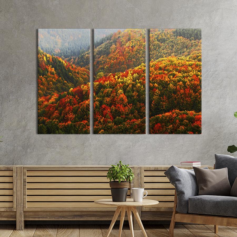 Модульная картина на холсте Триптих Пёстрый горный лес 156x100 см (598-31)