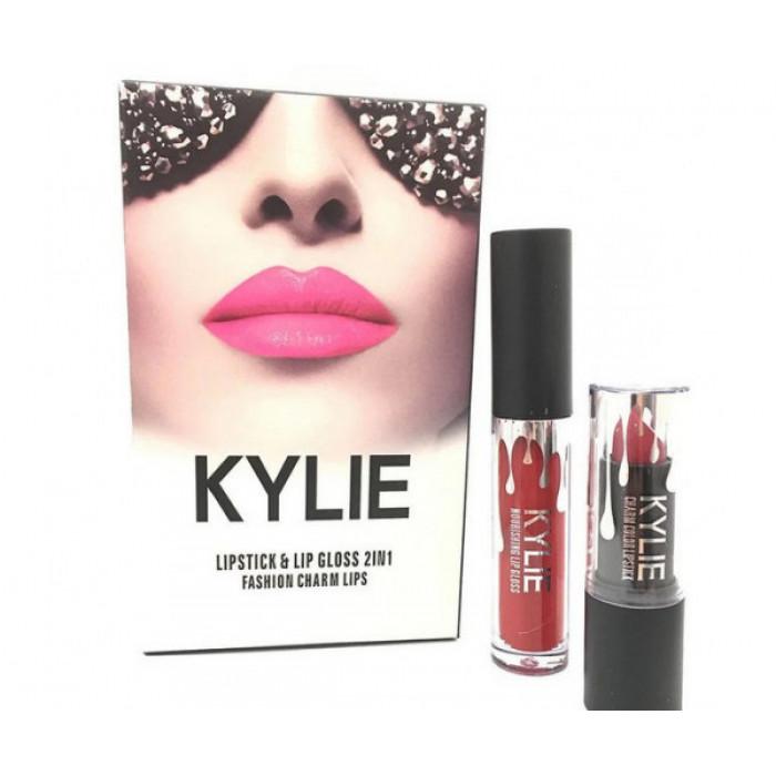 Набір Kylie Lipstick Lip Gloss 2in1 помада/блиск - фото 2