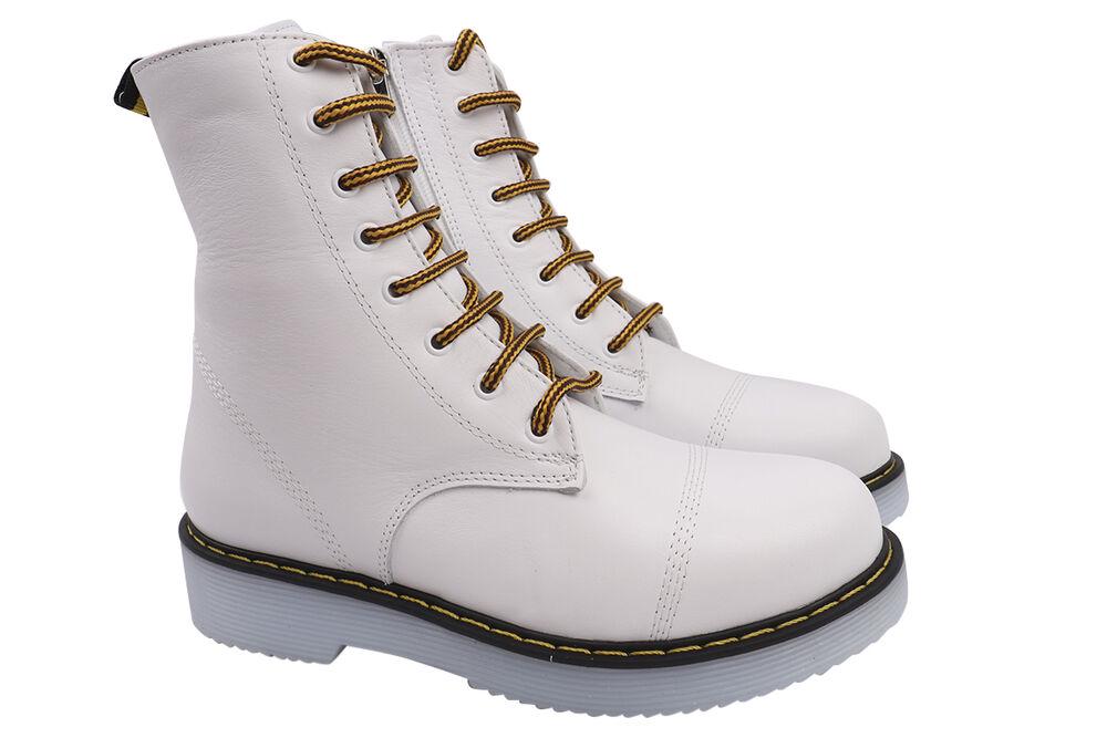 Ботинки женские Euromoda из кожи высокие р. 38 Белый (439-20DHC)