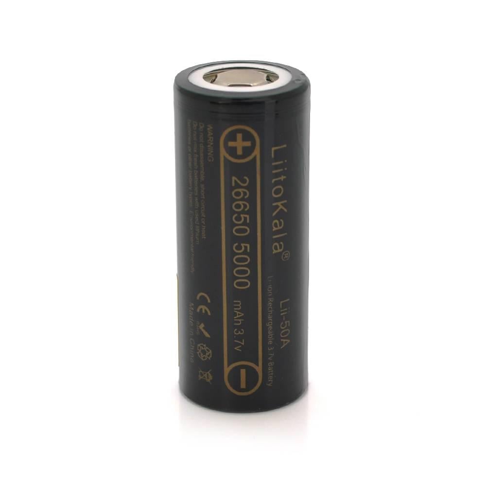 Акумулятор 26650 Li-Ion LiitoKala Lii-50A 5000 mAh 25A 3,7V 1 шт. Black (39895)