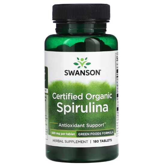 Комплекс Cпирулина органическая сертифицированная Swanson Spirulina Certified Organic 500 мг 180 таблеток Комплекс Cпирулина органическая сертифицированная Swanson Spirulina Certified Organic 500 мг 180 таблеток
