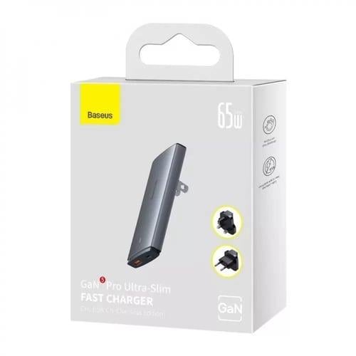 Сетевой адаптер для ноутбуков и телефонов Baseus GaN5 Pro Ultra-Slim 65 W Type-C+USB - фото 2