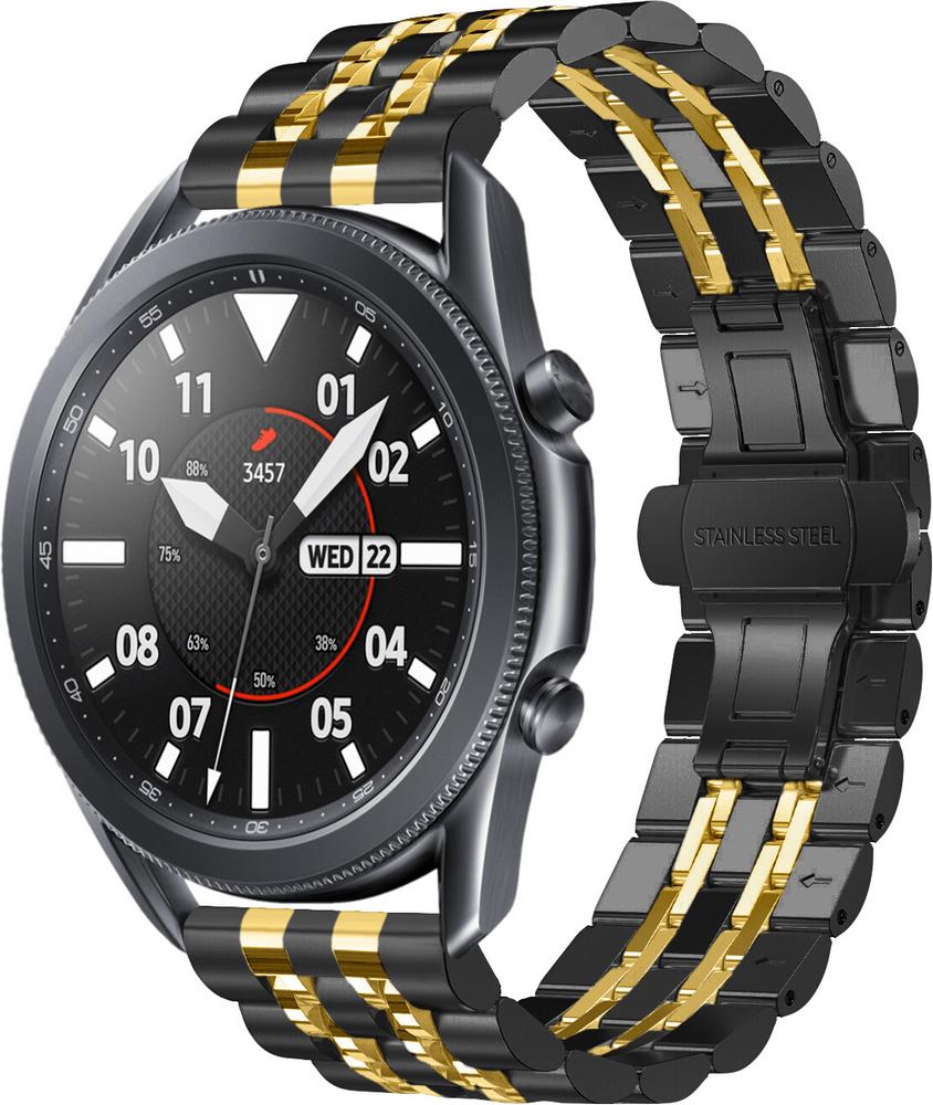 Браслет металлический Spinye Line для Galaxy Watch 3 45mm Black Gold (28968-02)