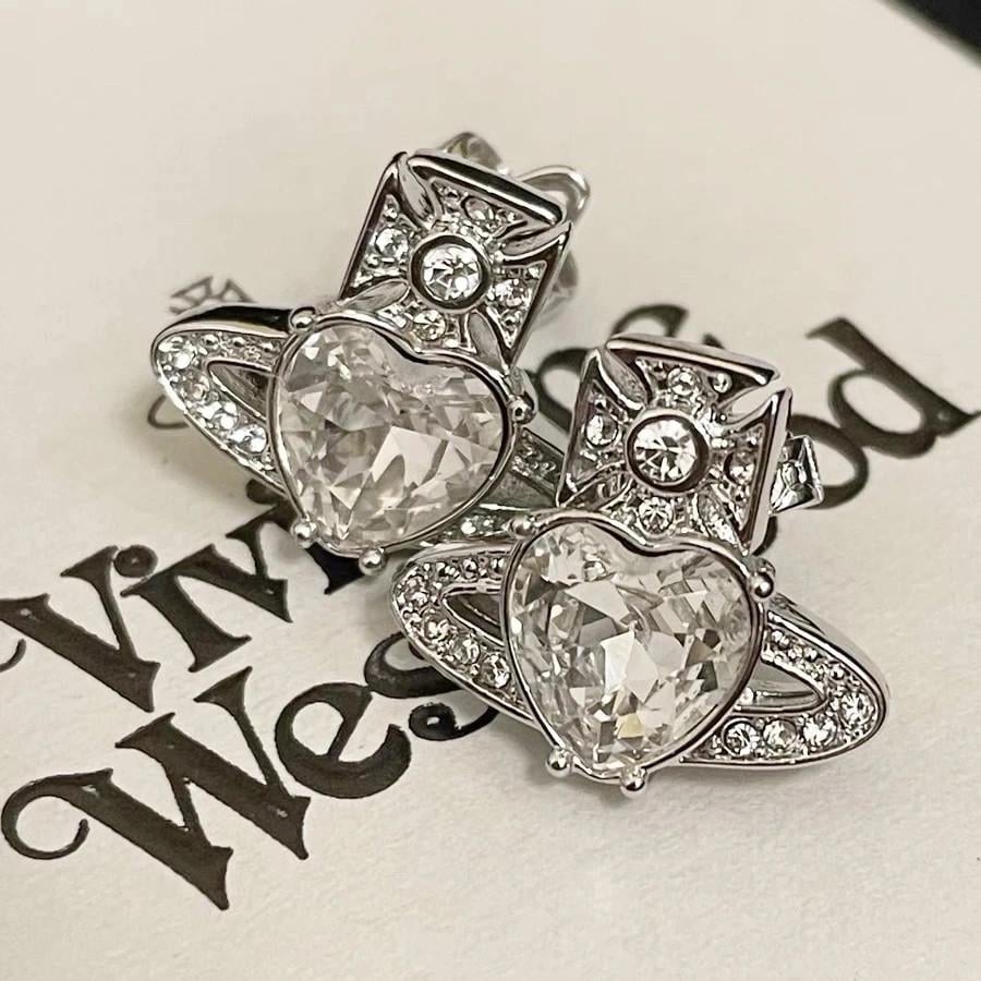 Серьги Сатурн в стиле Vivienne Westwood Серебряный
