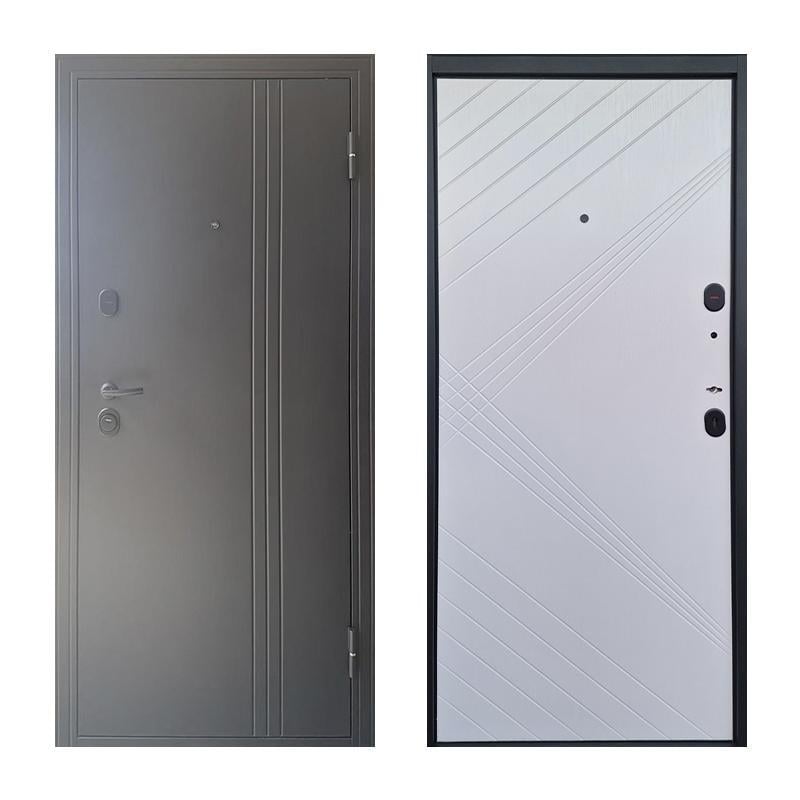 Дверь входная правая TD E-80 2050х960 мм Серый/Белый (30731333) - фото 1