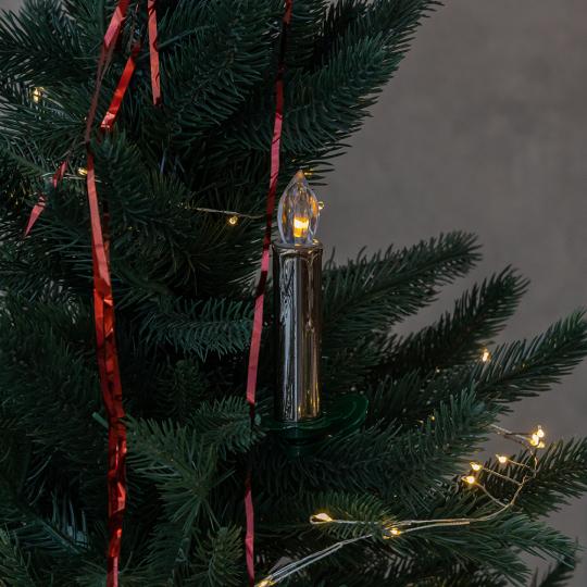 Набор светодиодных свечей с клипсами на елку из пластика 2х10 см 10 шт. Золотой (150-81-9261-001)