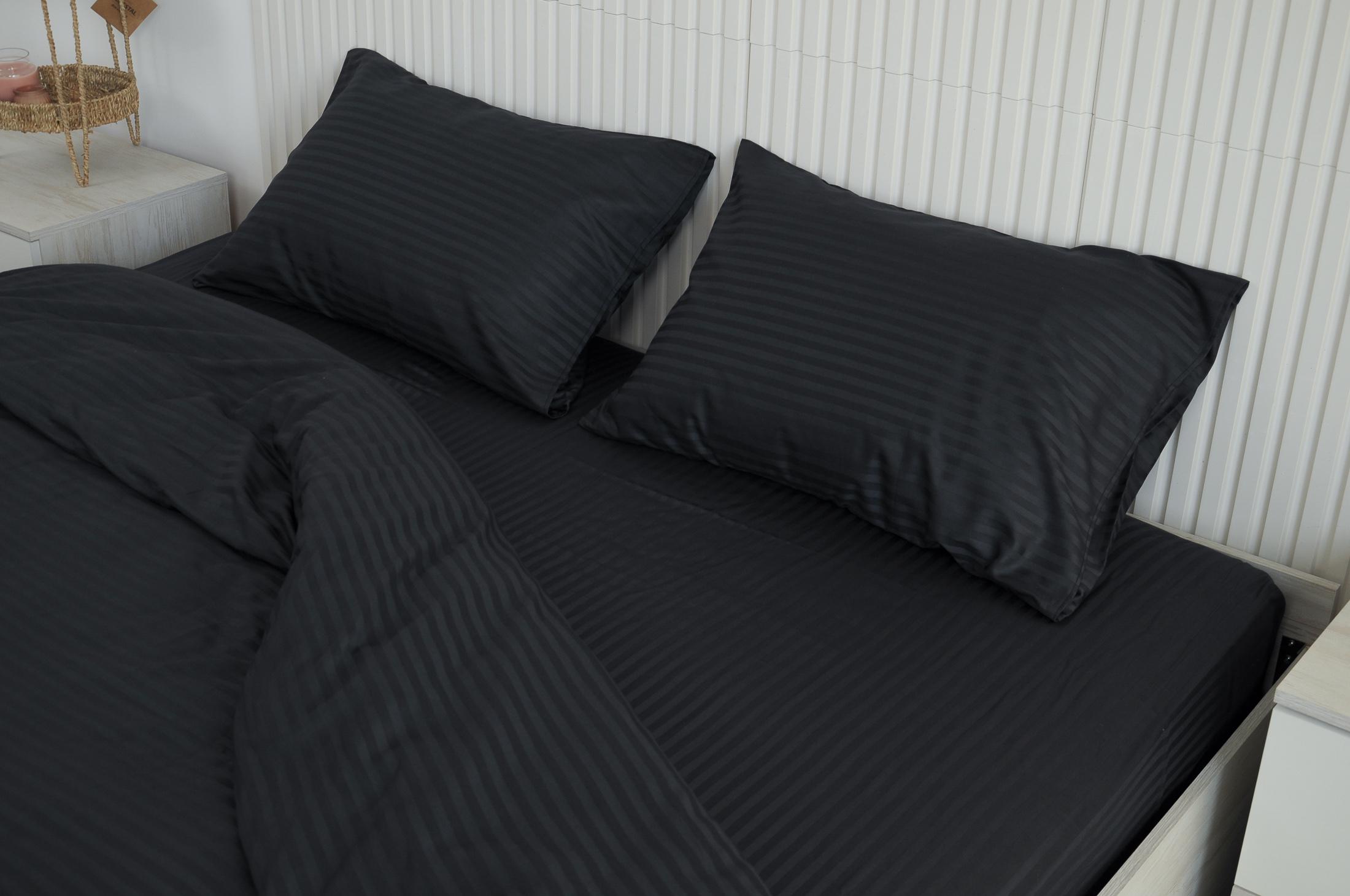Комплект постельного белья евро Amore 4007Dblack страйп-сатин Черный (KPB-Ae-ST240Lux-4007Dblack70x70_) - фото 3 Комплект постельного белья евро Amore 4007Dblack страйп-сатин Черный (KPB-Ae-ST240Lux-4007Dblack70x70_) - фото 3