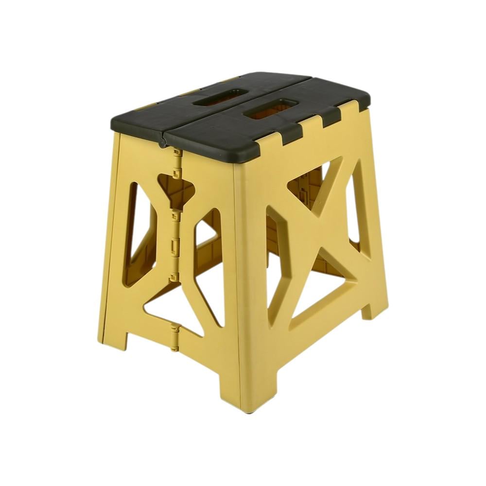 Табурет пластиковый раскладной Stenson R94106 33,5х27,5х33 см Желтый с черным