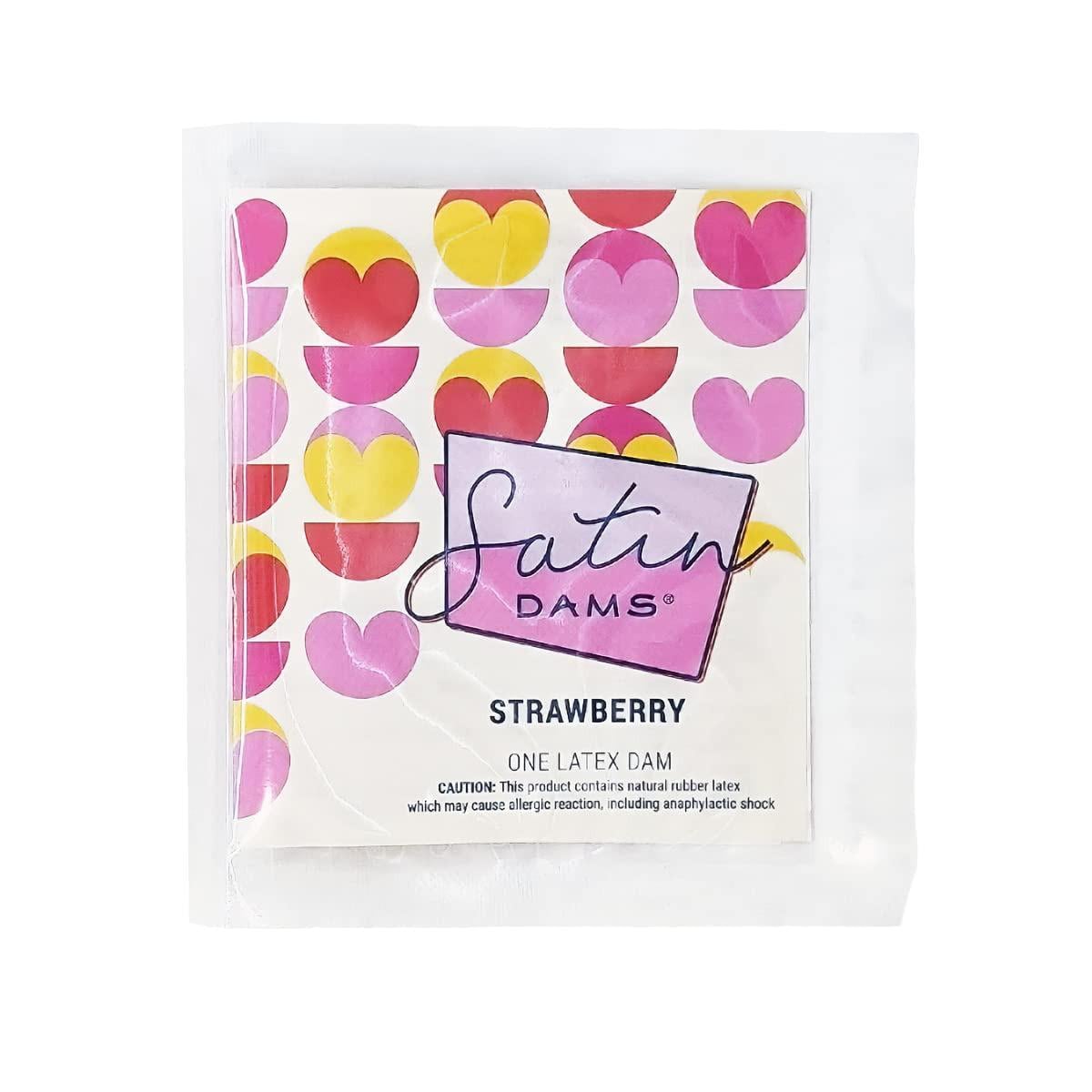 Серветка для орального сексу Strawberry Satin ONE Latex Dams зі смаком полуниці 1 шт. (ON100074)