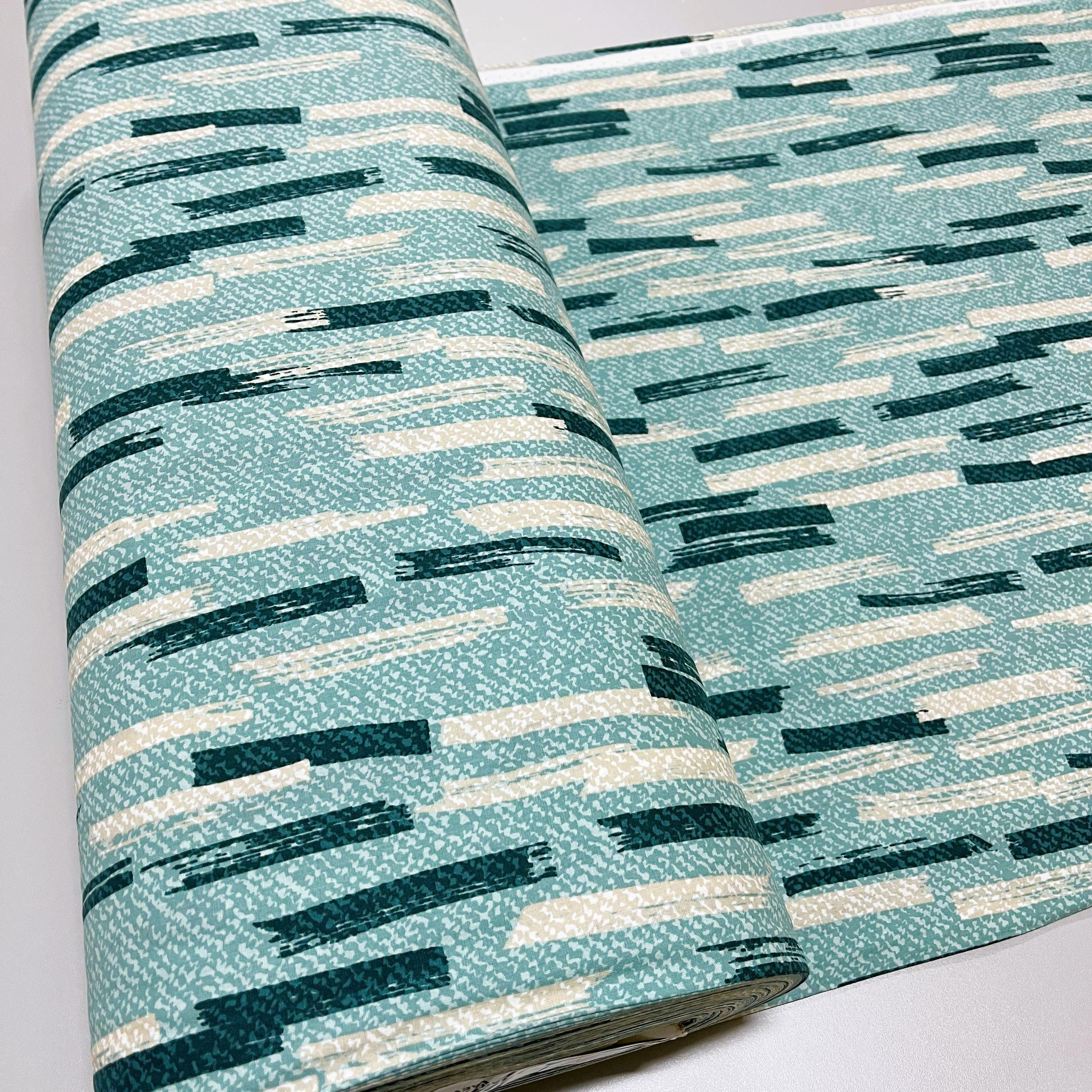 Ткань для постельного белья ранфорс штрихи 240 см Бирюзовый (624205/18 02228)