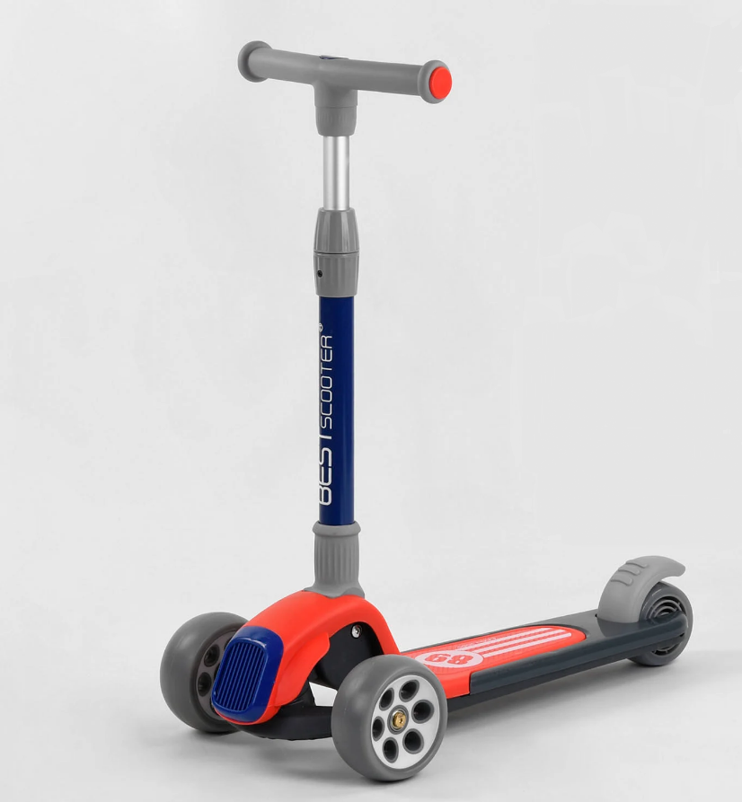Самокат трехколесный Best Scooter складной алюминиевый руль 3 колеса PU со светом Red/Black (102026) Самокат трехколесный Best Scooter складной алюминиевый руль 3 колеса PU со светом Red/Black (102026)