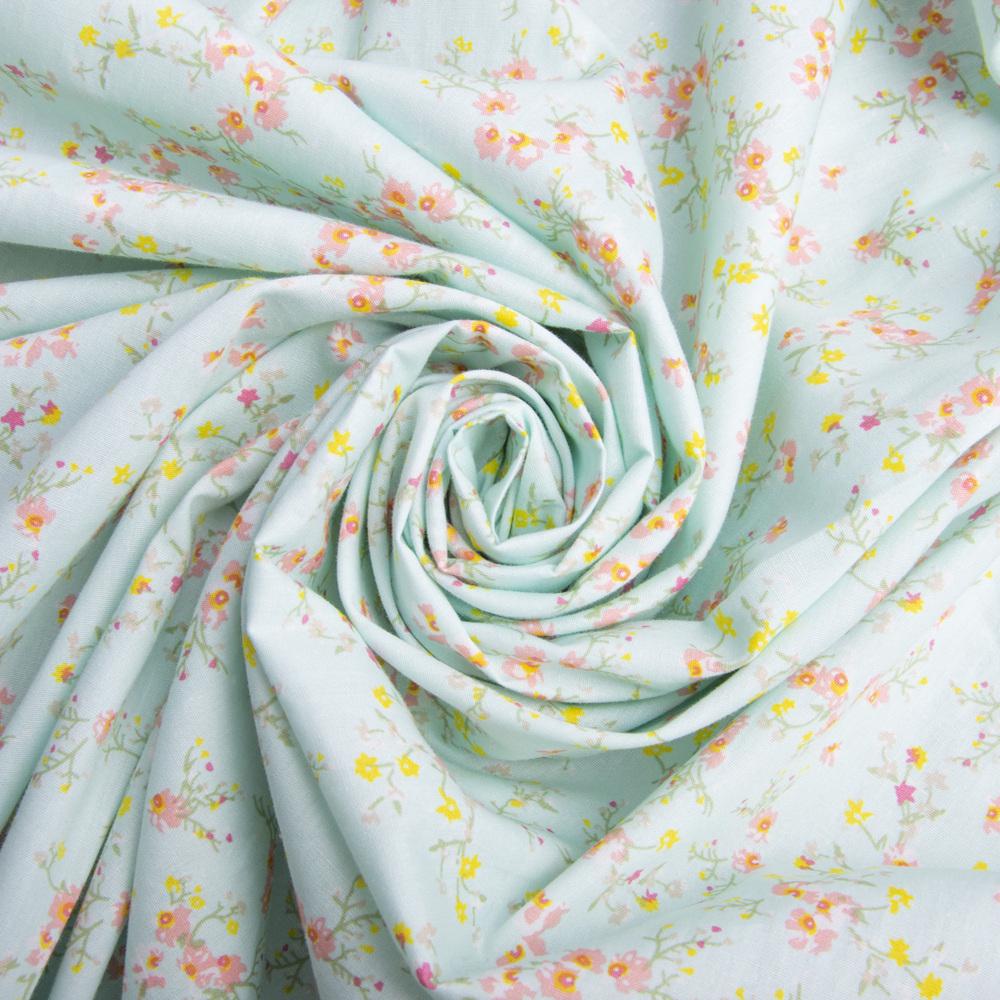 Тканина поплін бавовна спориш Бірюза (24026)