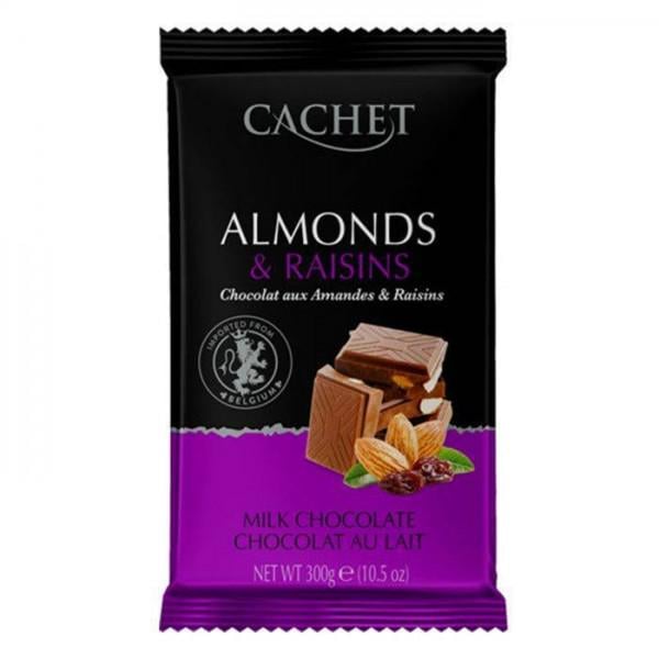 Молочный шоколад с изюмом и миндалем Cachet Milk Chocolate 300 г (216476)