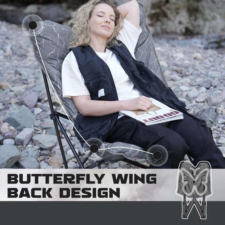 Туристическое кресло раскладное KingCamp Lemon Grey (KC2224_VOLCAPETRA) - фото 5