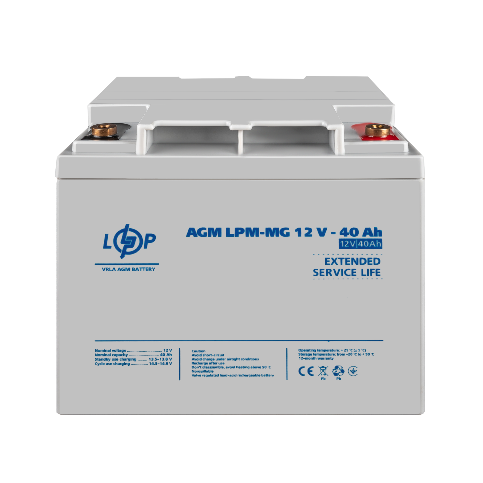 Акумулятор мультигелевий LogicPower LPM-MG 12V-40 Ah (26454048) - фото 2 Акумулятор мультигелевий LogicPower LPM-MG 12V-40 Ah (26454048) - фото 2