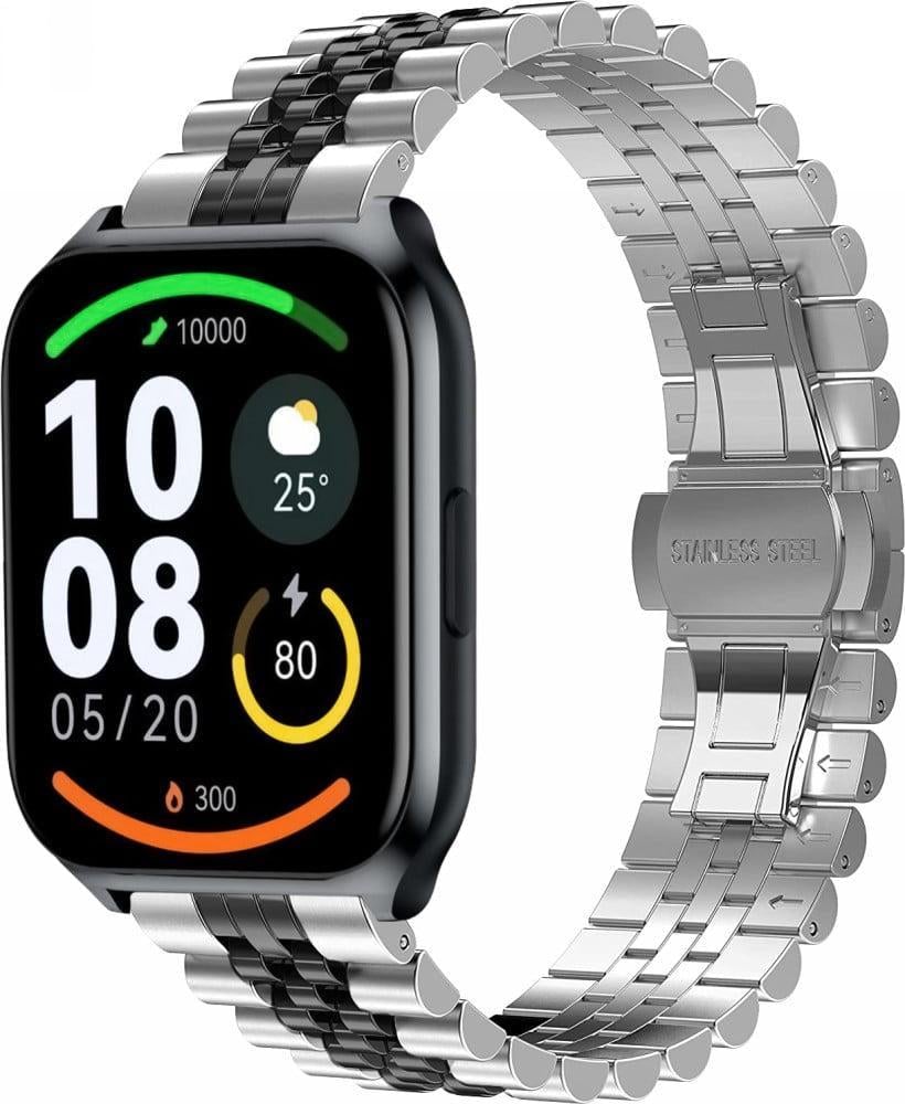 Браслет металлический Stech Line для Haylou Watch 2 Pro LS02 Pro Silver Black (40804-69)