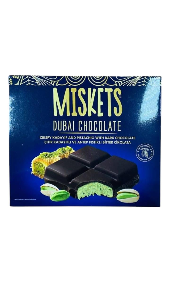 Шоколад чорний Miskets Dubai з фісташкою і кадаїфі 100 г (26482661)