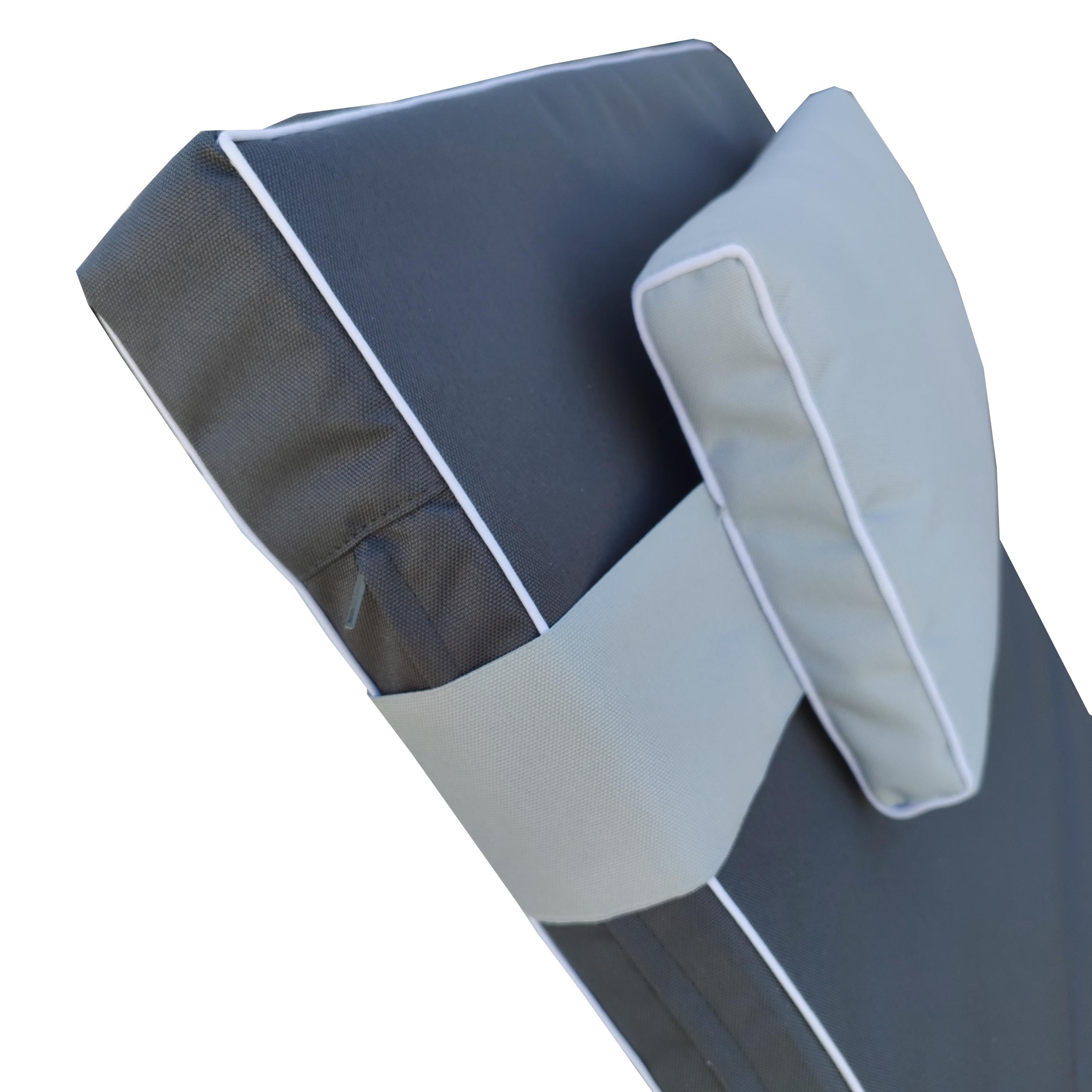 Матрац для шезлонга eGarden BAHIA оксфорд асфальт/св. серый 195x58x6 см (5275) - фото 3 Матрац для шезлонга eGarden BAHIA оксфорд асфальт/св. серый 195x58x6 см (5275) - фото 3