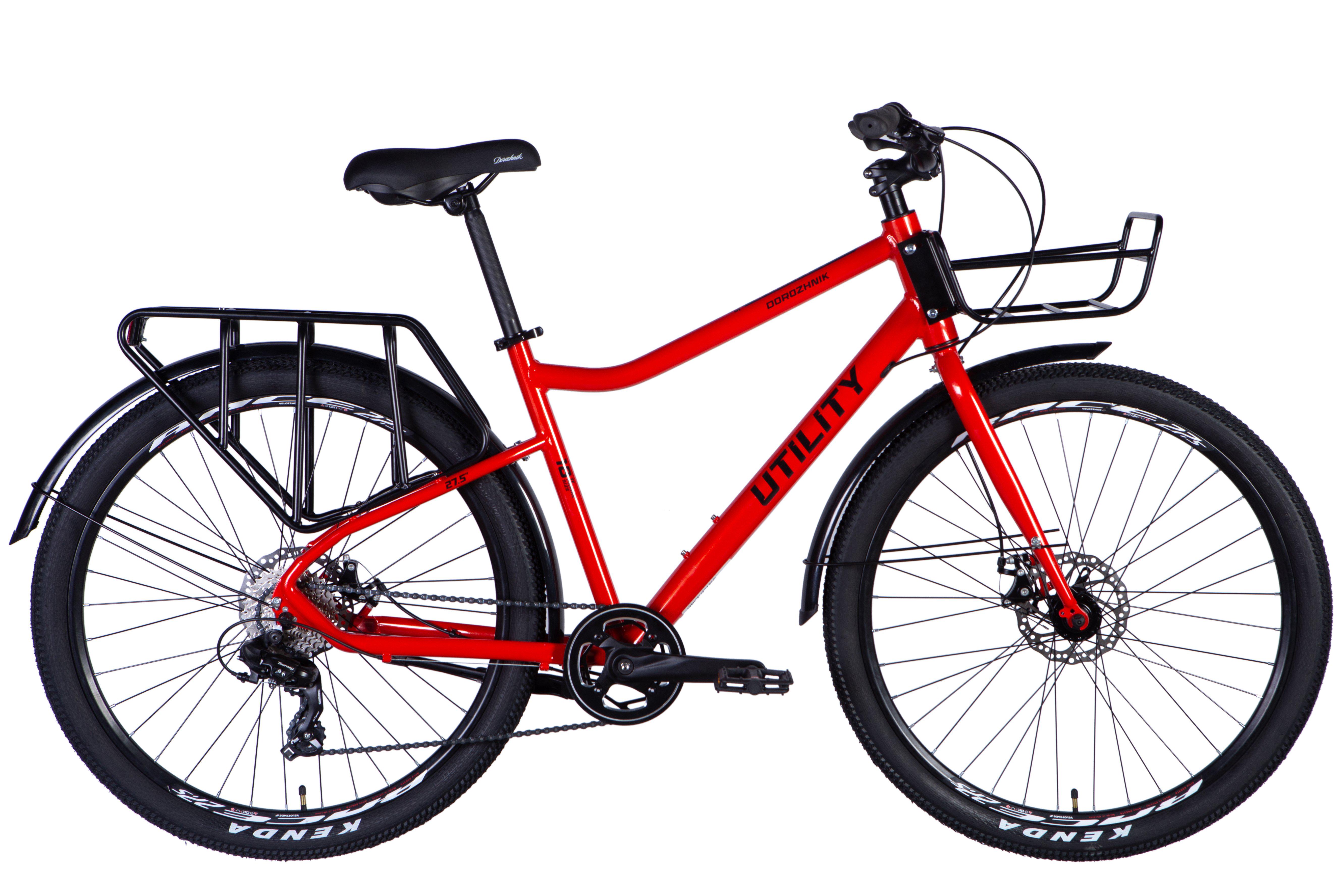 Велосипед Dorozhnik UTILITY AL 27,5"/18,5" DD CS багажник St крила Pl 2025 Помаранчовий/Червоний (50000159)