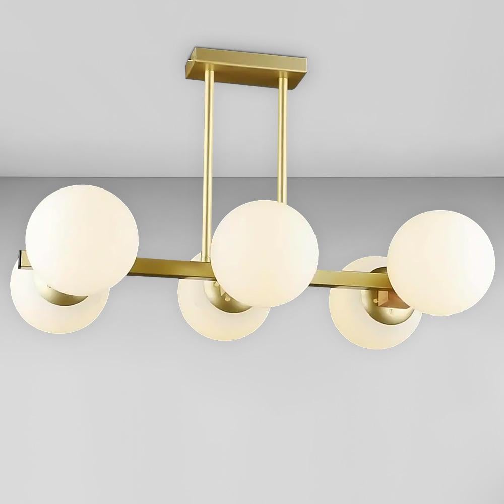 Люстра потолочная молекула Light House SRS-20496/6 GD белые плафоны Золотой