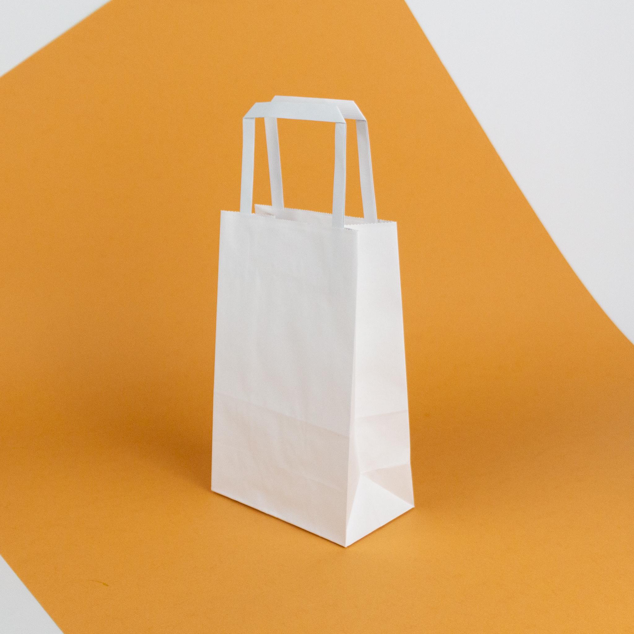 Пакет маленький паперовий із ручками 150х90х240 мм 50 шт. Білий