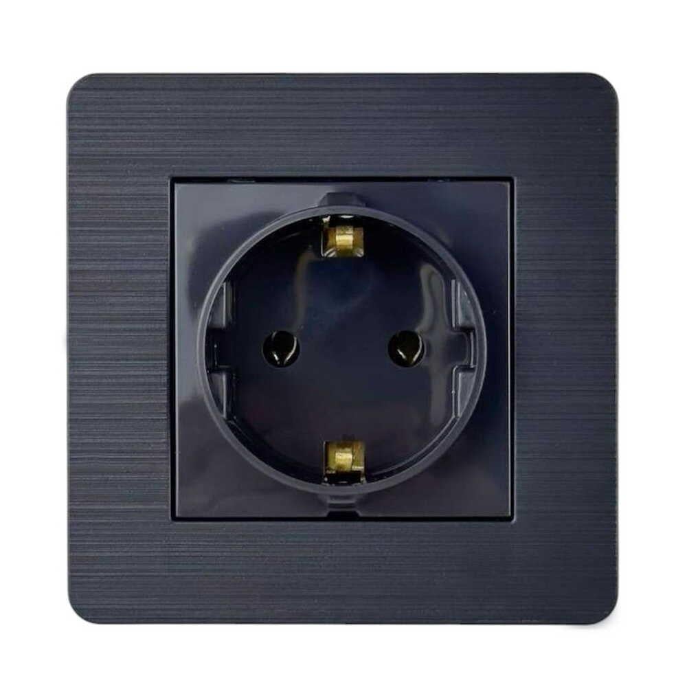 Розетка Nilson Selene одинарная с заземлением Антрацит (23362517)