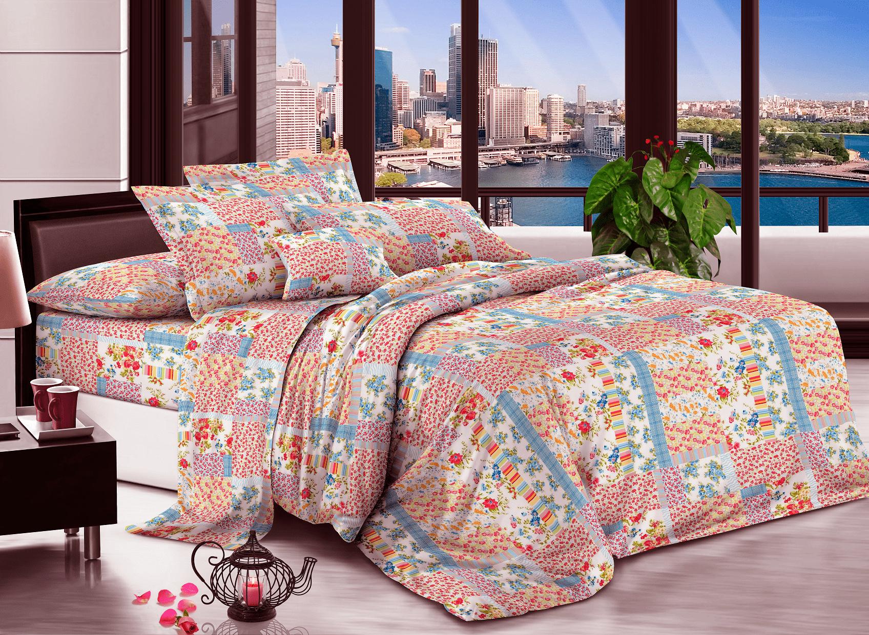 Комплект постельного белья Zastelli Цветочный луг 15382-10 жатка полуторная 145х210 см Разноцветный (13863)