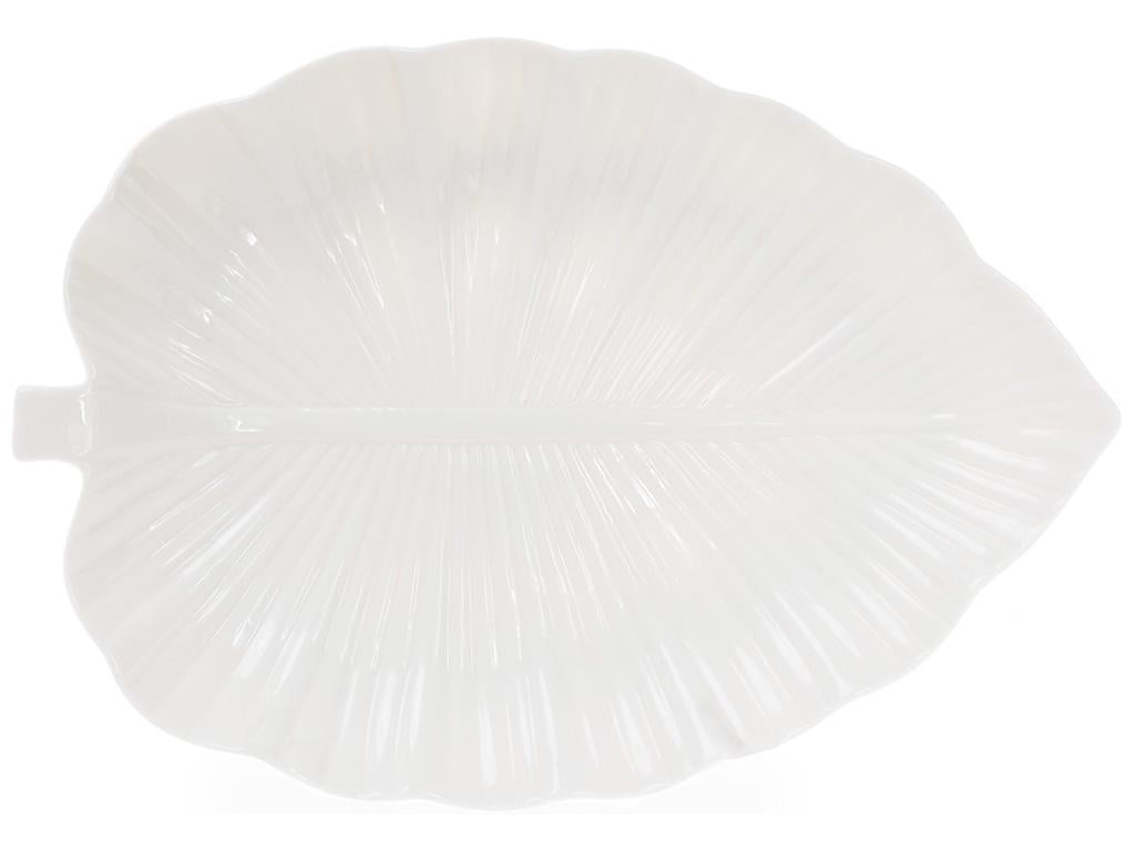 Блюдо фарфоровое сервировочное Лист 30 см Белый (BDI-988-112)