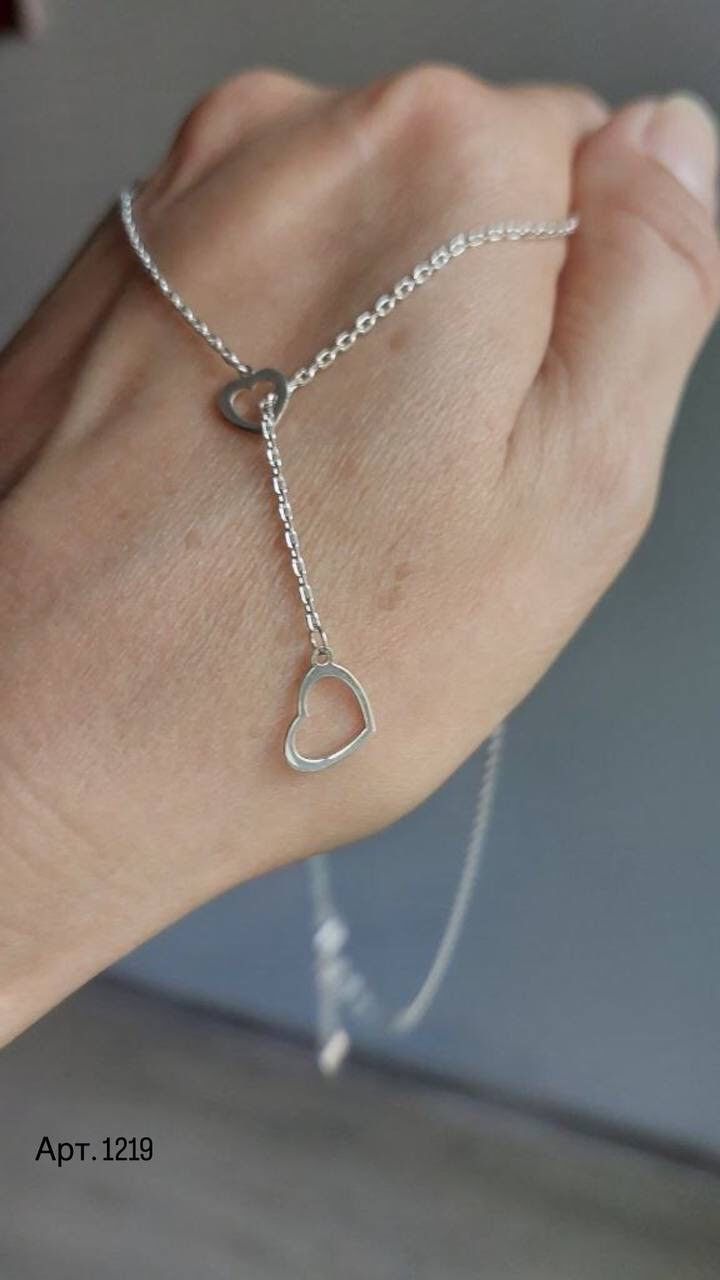 Кольє срібне Краватка сердечка довжина регулюється 925 проба (2554492108) - фото 2