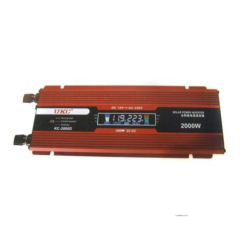 Автомобильный инвертор UKC KC-2000D 12V-220V LCD 2000W Автомобильный инвертор UKC KC-2000D 12V-220V LCD 2000W