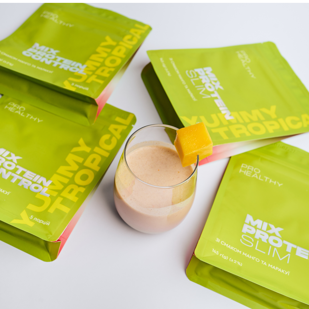 Жироспалювач низькокалорійний коктейль зі смаком манго та маракуї для зменшення ваги Mix Protein Control Yummy Tropical PRO HEALTHY CHOICE 145 г - фото 7