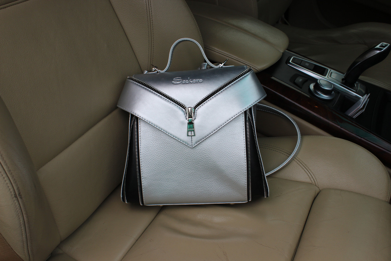 Рюкзак жіночий стильний Сріблястий (IBG190S) - фото 3