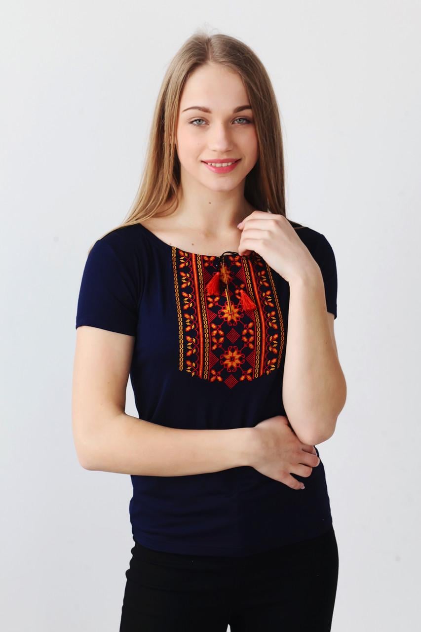 Футболка с вышитым орнаментом Колорит (А-11)
