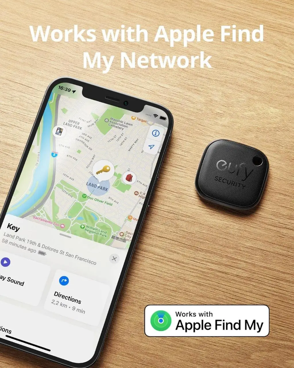 Пошуковий брелок eufy Security by Anker SmartTrack Link працює з Apple Find My Black (T87B0) - фото 7