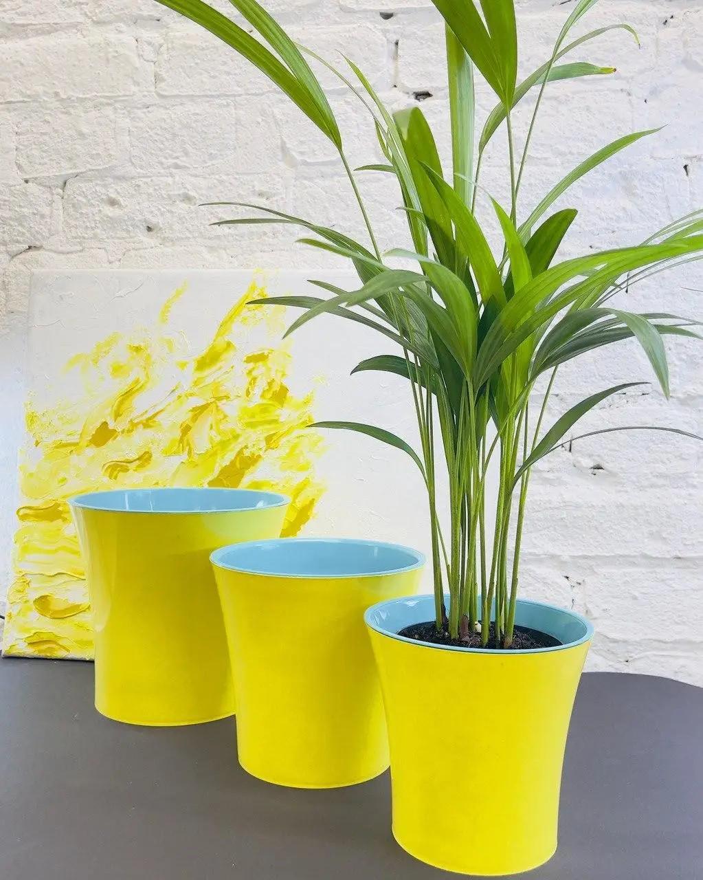 Горщик для квітів PlastDetal подвійний 1,8 л Жовтий/Блакитний (190008) - фото 4 Горщик для квітів PlastDetal подвійний 1,8 л Жовтий/Блакитний (190008) - фото 4