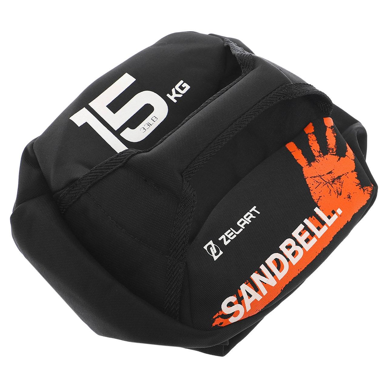 Гіра пісочна без наповнювача SandBell Crossfit Zelart TA-7823-15 максимальна до 15 кг Чорний (2532855011)