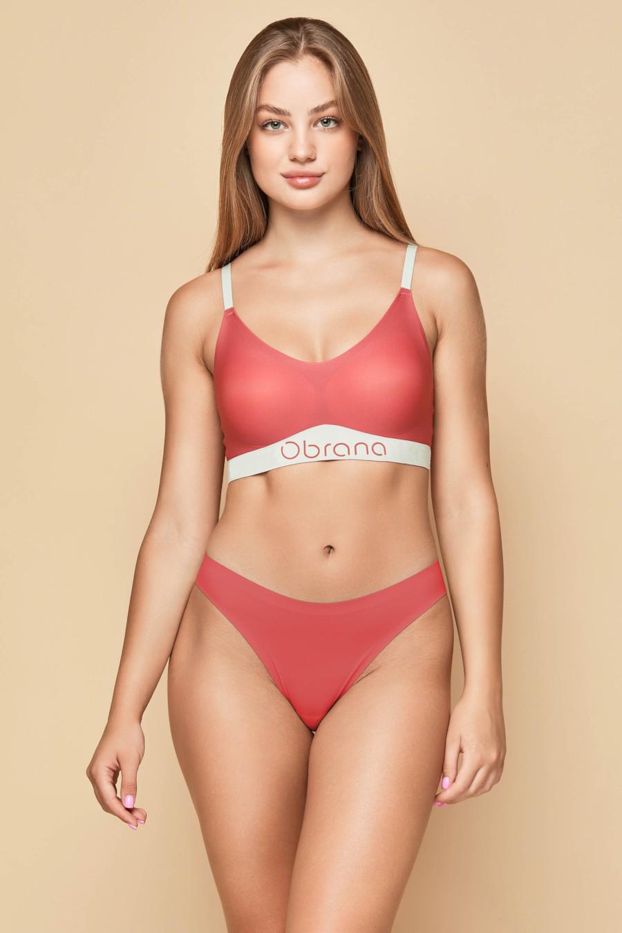 Комплект белья Anabel Arto бюстгальтер с мягкой чашкой/трусики бразилиана 80B-C/L Малиновый (35446/76463)