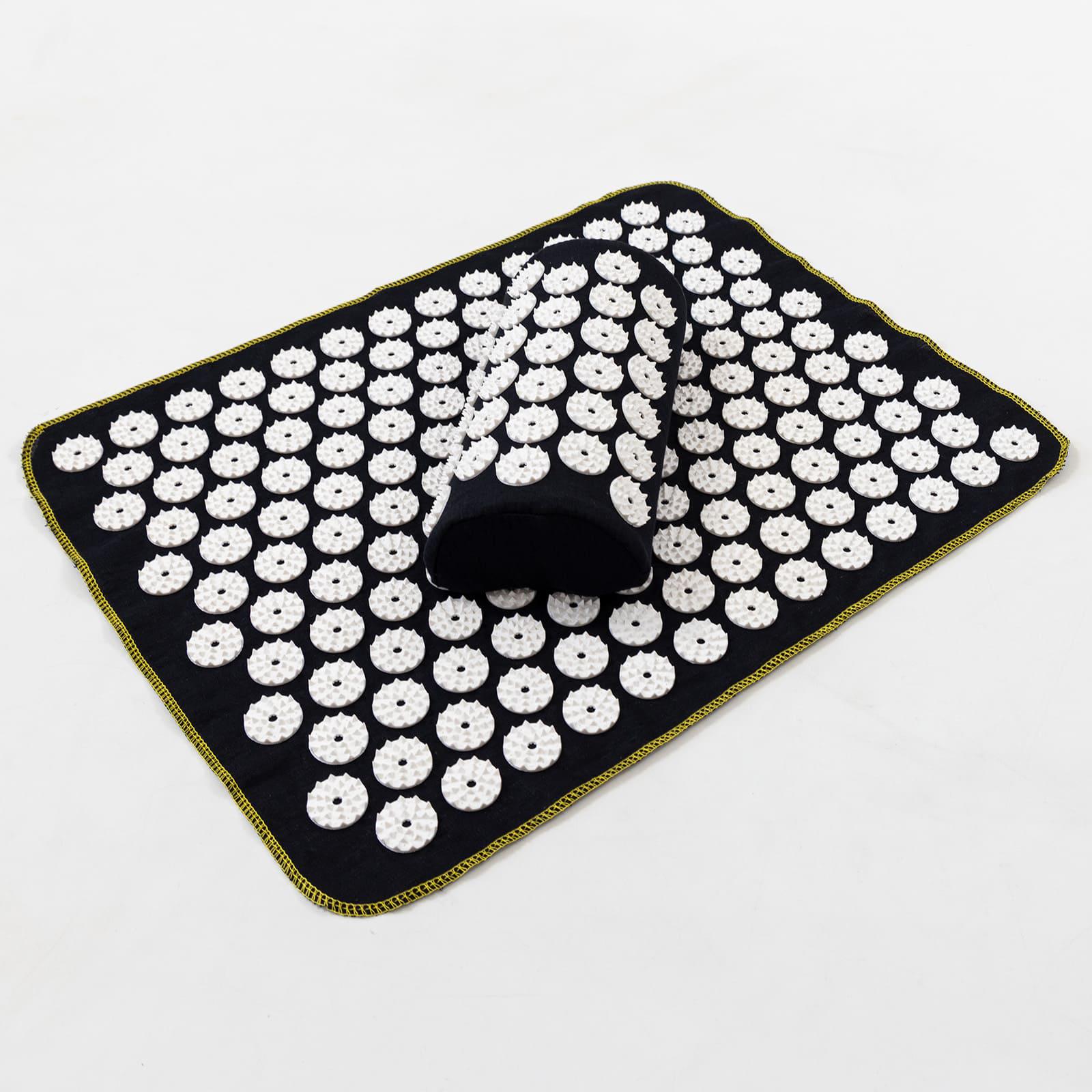 Масажний килимок OSPORT аплікатор Кузнєцова і валик масажер для спини/шиї/ніг/стоп/голови/тіла Чорно-білий (n-0141) - фото 4 Масажний килимок OSPORT аплікатор Кузнєцова і валик масажер для спини/шиї/ніг/стоп/голови/тіла Чорно-білий (n-0141) - фото 4