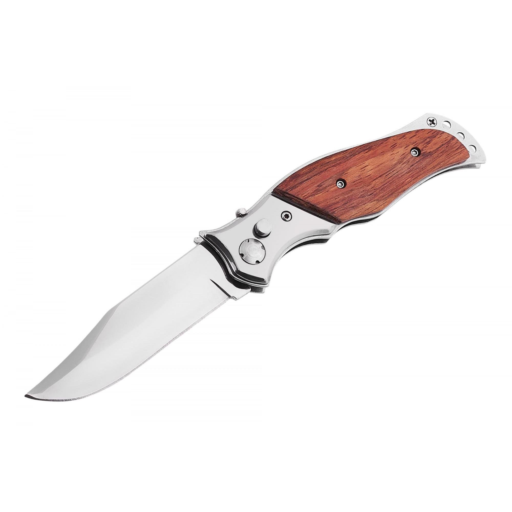 Нож выкидной на кнопке с деревянной рукояткой (DS58) - фото 4 Нож выкидной на кнопке с деревянной рукояткой (DS58) - фото 4